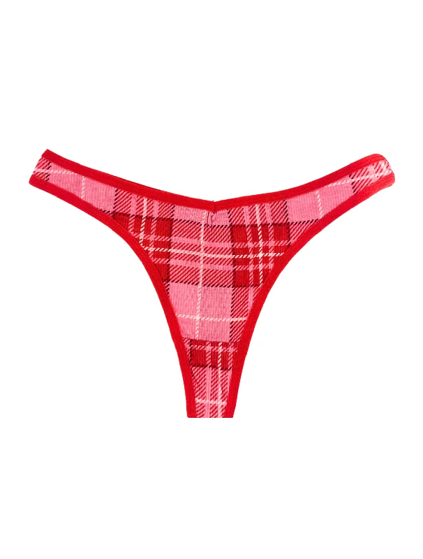 AiraModal™ Berry Bliss Ripped Plaid Thong