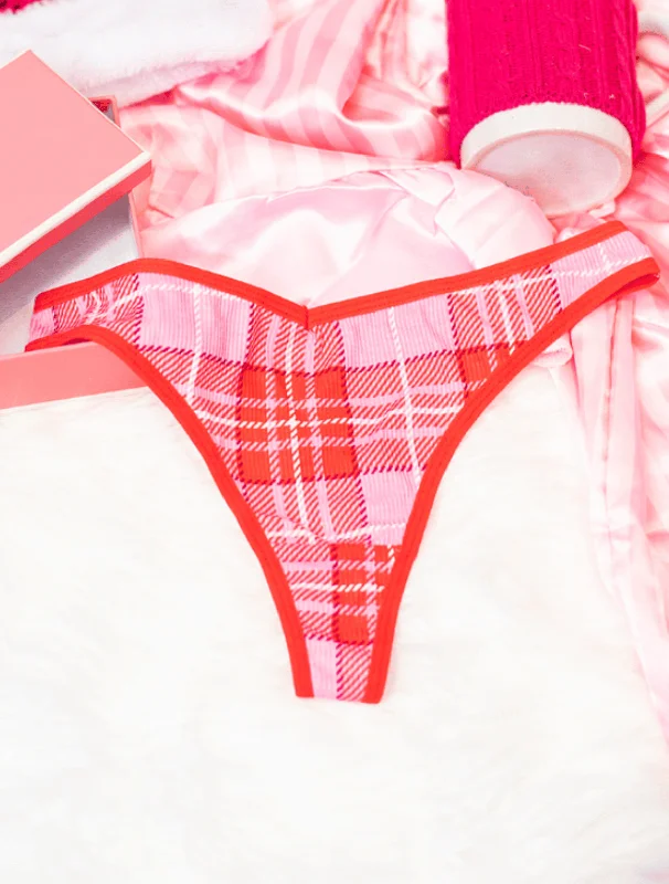 AiraModal™ Berry Bliss Ripped Plaid Thong