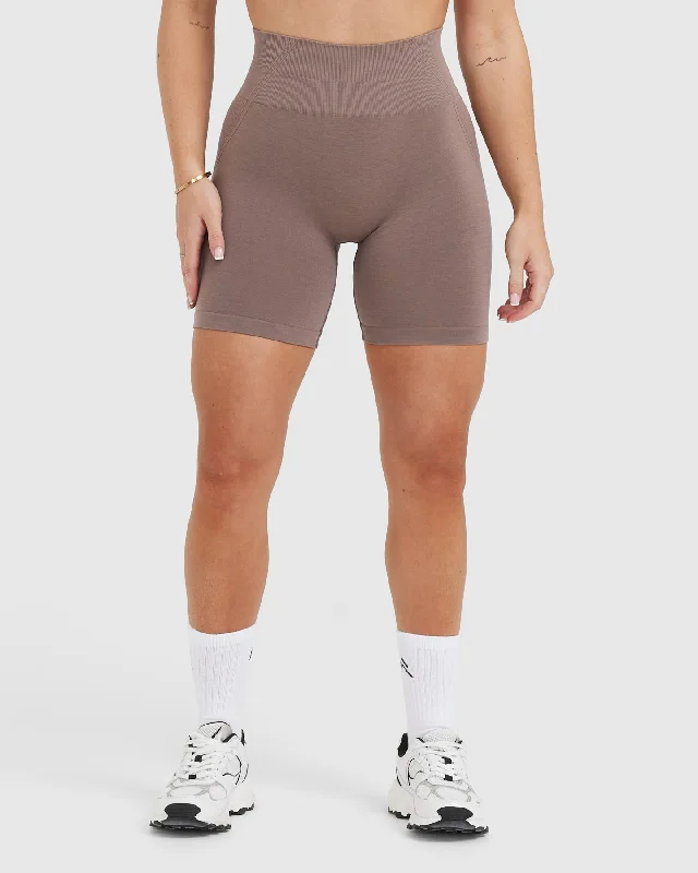 Effortless Seamless Shorts | Washed Cool Brown