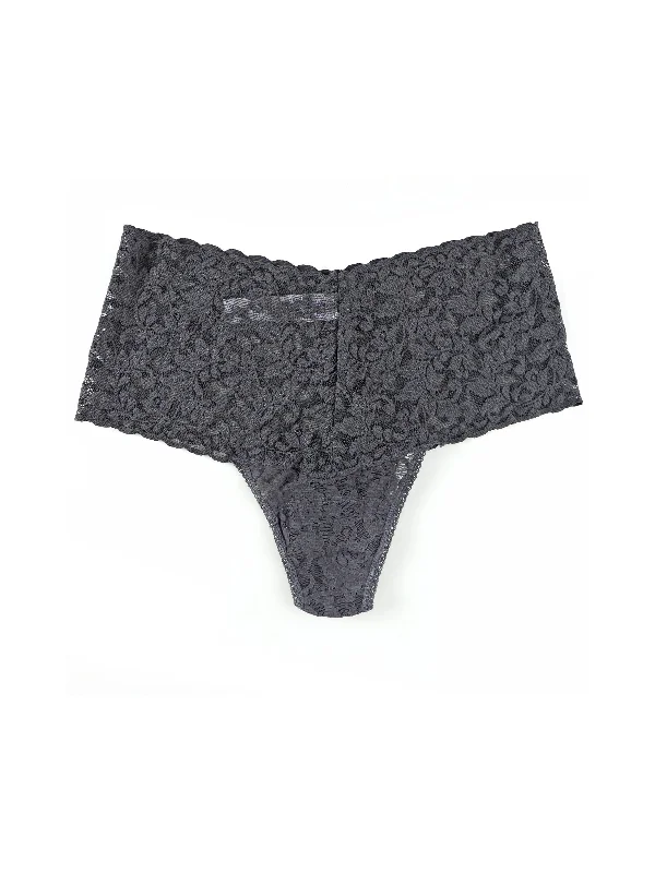 Retro Lace Thong Granite Grey