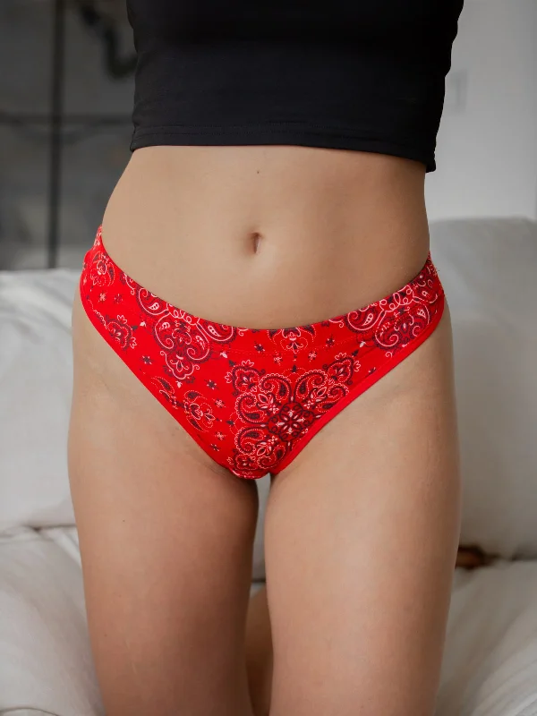 AiraModal™ Ruby Paisley Mid-Rise Thong