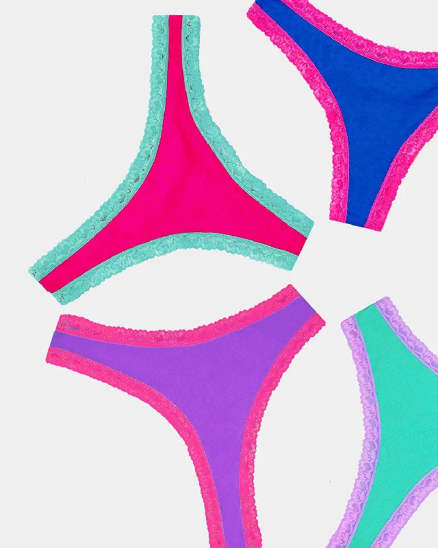 Thong Four Pack - Bright Contrasts