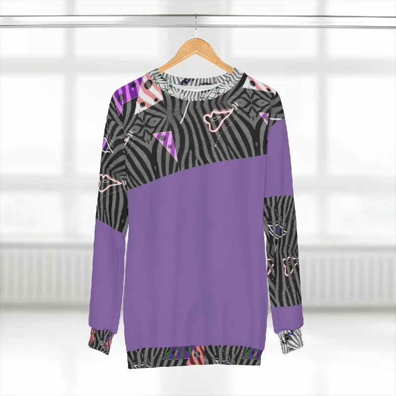 AOP Unisex Sweatshirt ZEBRA DOODLES PURPLE