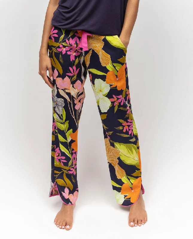 Avery Navy Floral Print Pyjama Bottoms