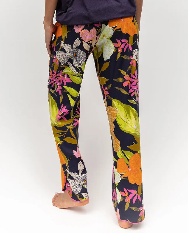 Avery Navy Floral Print Pyjama Bottoms