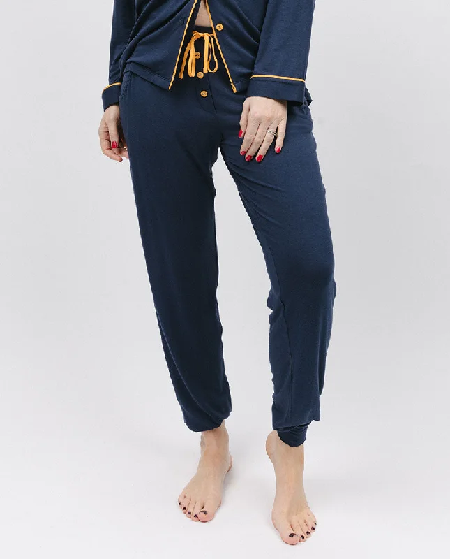 Navy Jersey Pyjama Bottoms