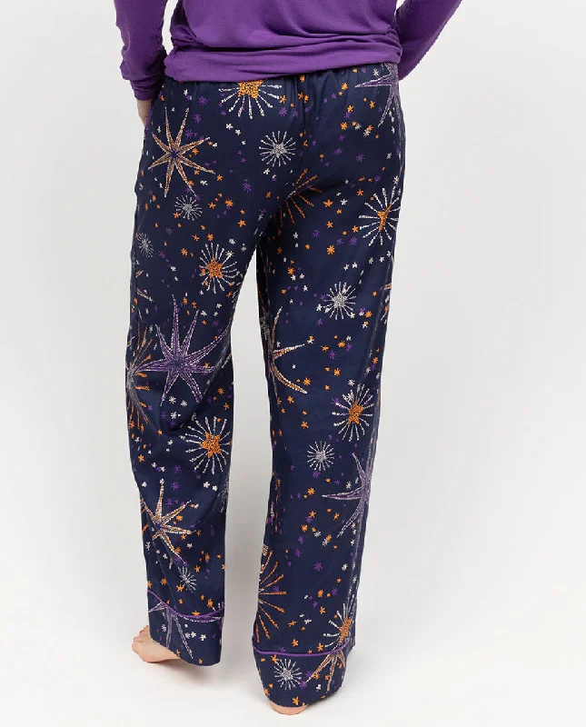 Edie Womens Fireworks Print Wide Leg Pyjama Bottoms