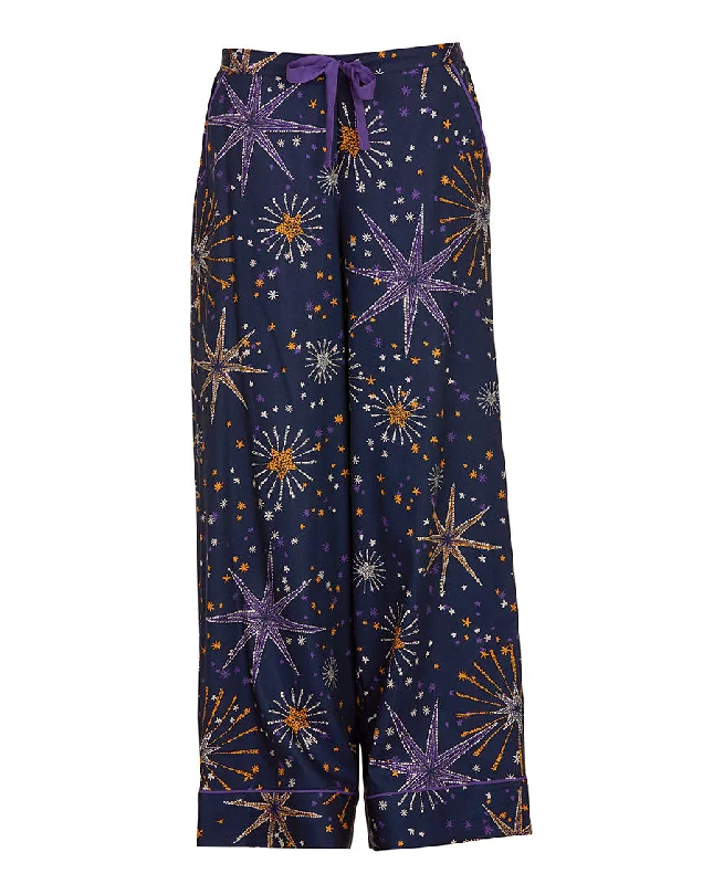 Edie Womens Fireworks Print Wide Leg Pyjama Bottoms