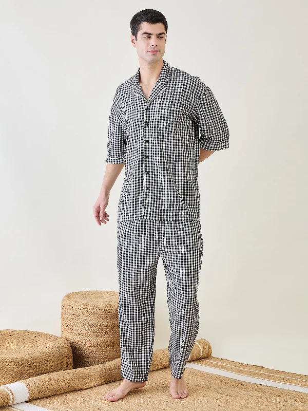 Mens Checks Cotton Pyjama Set