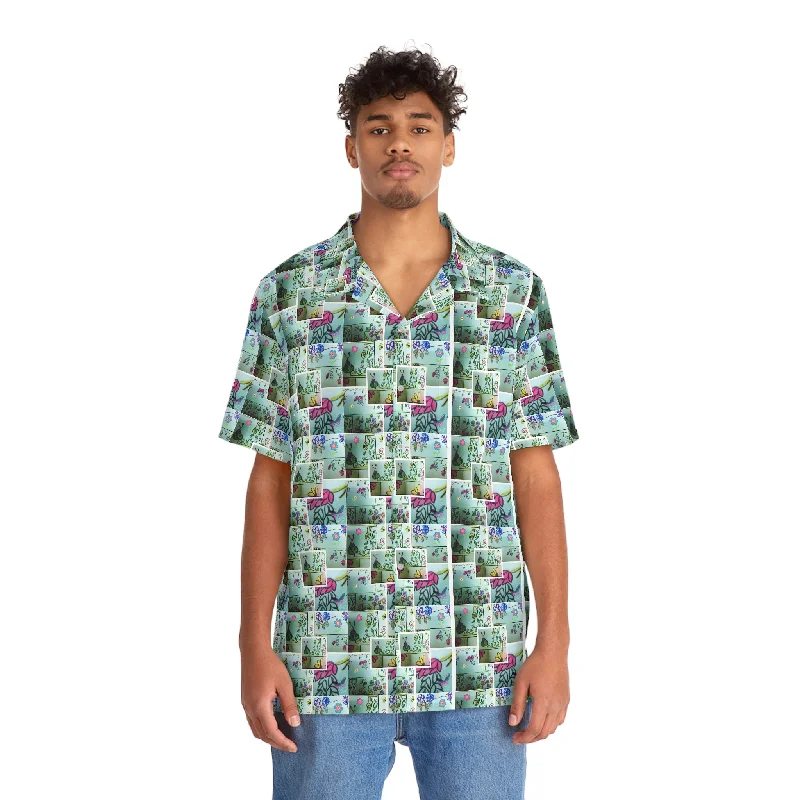 Men's Hawaiian Shirt (AOP) FLOWER DOODLES