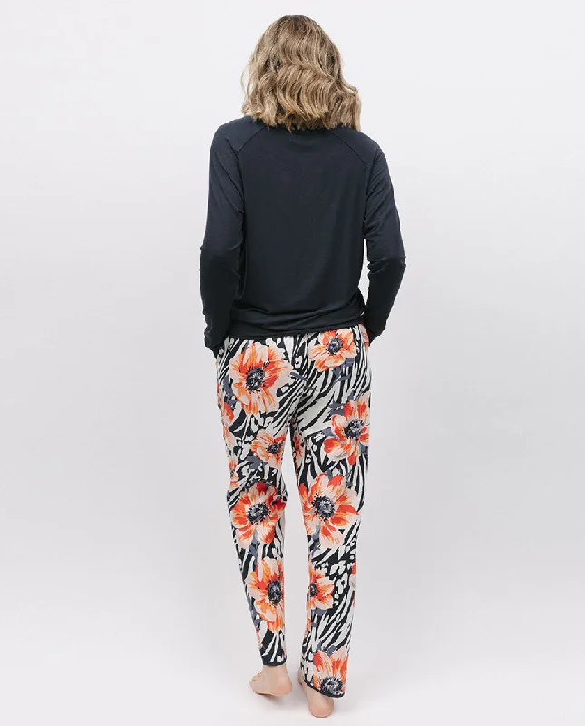 Nicole Slouch Jersey Top and Animal Floral Print Pyjama Set