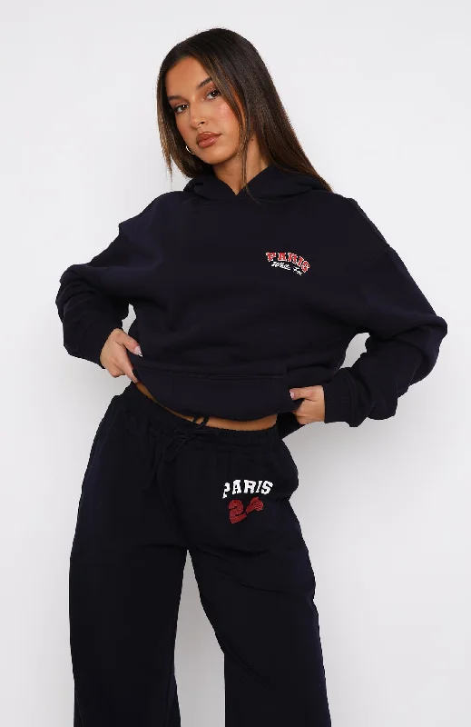 Team Paris Oversized Hoodie Navy