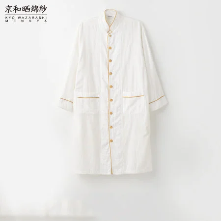 White 2 Layered Gauze Long Pajamas Set [Kyo Wazarashi Mensya]