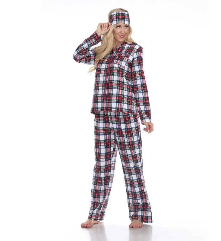 WHITE MARK 3 PIECE PAJAMA SET