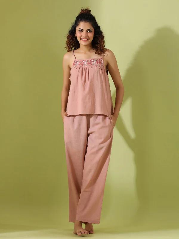 SEA PINK Cotton Slub Night Suit