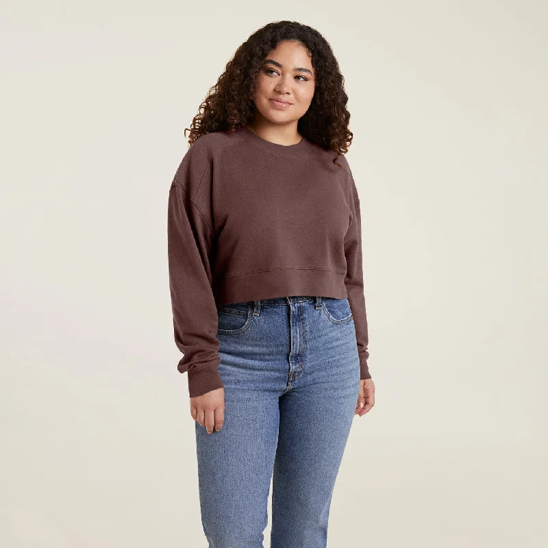 Cropped Crewneck Sweatshirt | Coffee