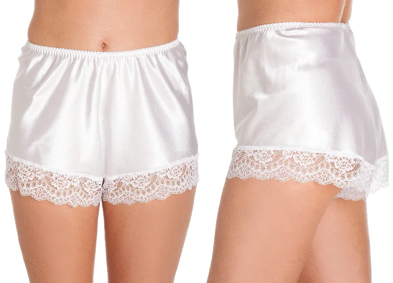 British Made Satin Lace Trim French Knickers