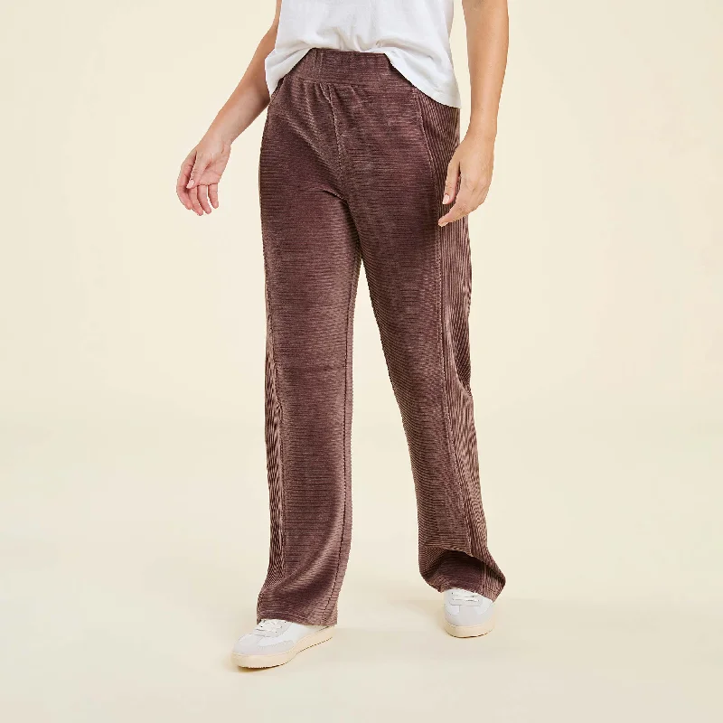 Textured Wide Leg Pant | Coffee