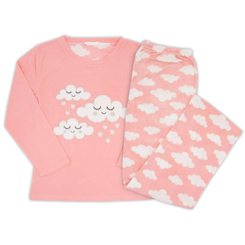 Ladies Cloud Fleece Pyjama Set -Pink