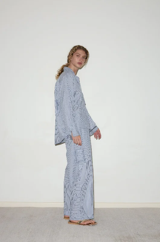 Cotton Pyjama Set - Glacier Stripe